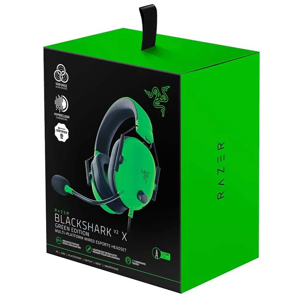 Auricular Blackshark V2 X Wired Green 7.1 Razer