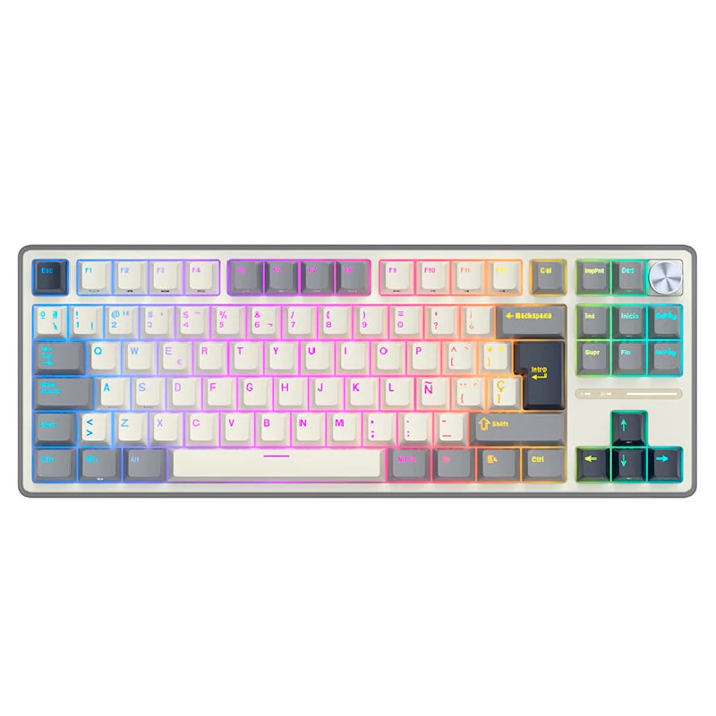 TECLADO ROYAL KLUDGE RK R87 PRO HALF GRAY SWITCH BROWN 75