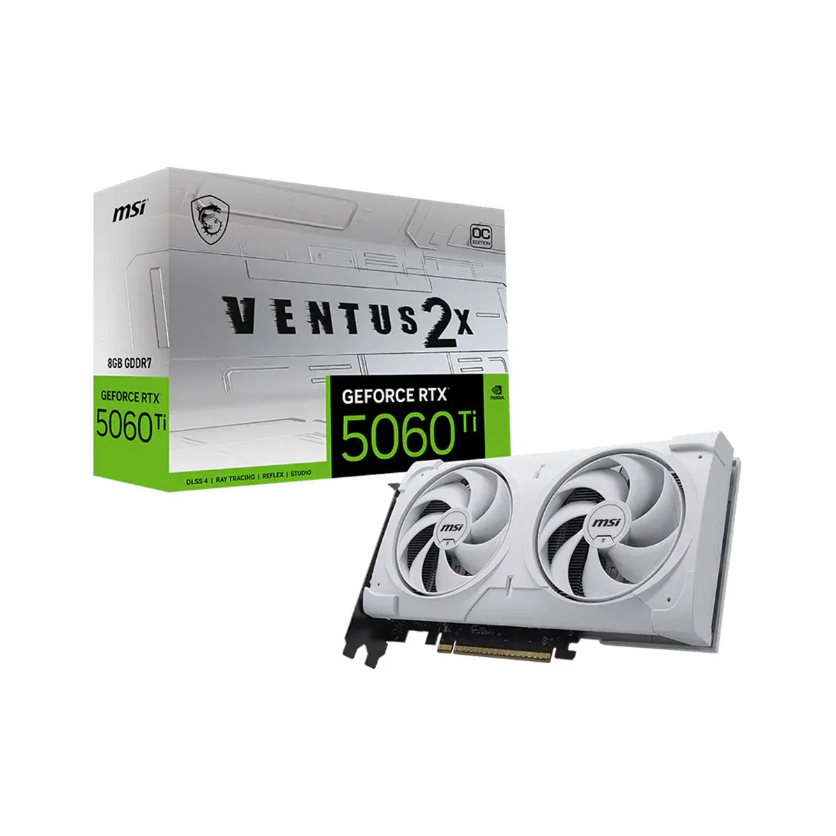 PLACA DE VIDEO MSI NVIDIA GEFORCE RTX 5060 TI 8G VENTUS 2X OC WHITE PLUS