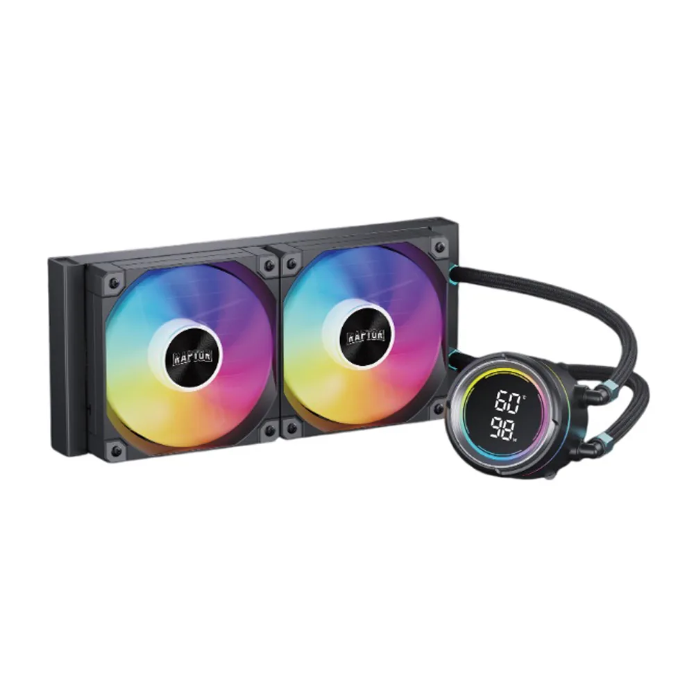 Water Cooling Raptor Aqua Pro 240 Display 2x CPU Cooler 240mm Negro (7695) — foto 4