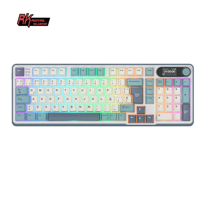 TECLADO ROYAL KLUDGE RK S98 WIRELESS LIGHT CLOUD SW CHARTREUSE