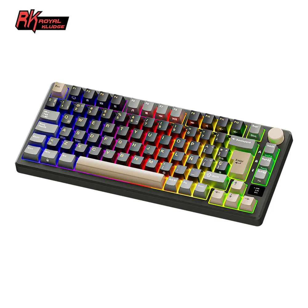 Teclado Royal Kludge Rk M75 Phantom Switch Silver 75