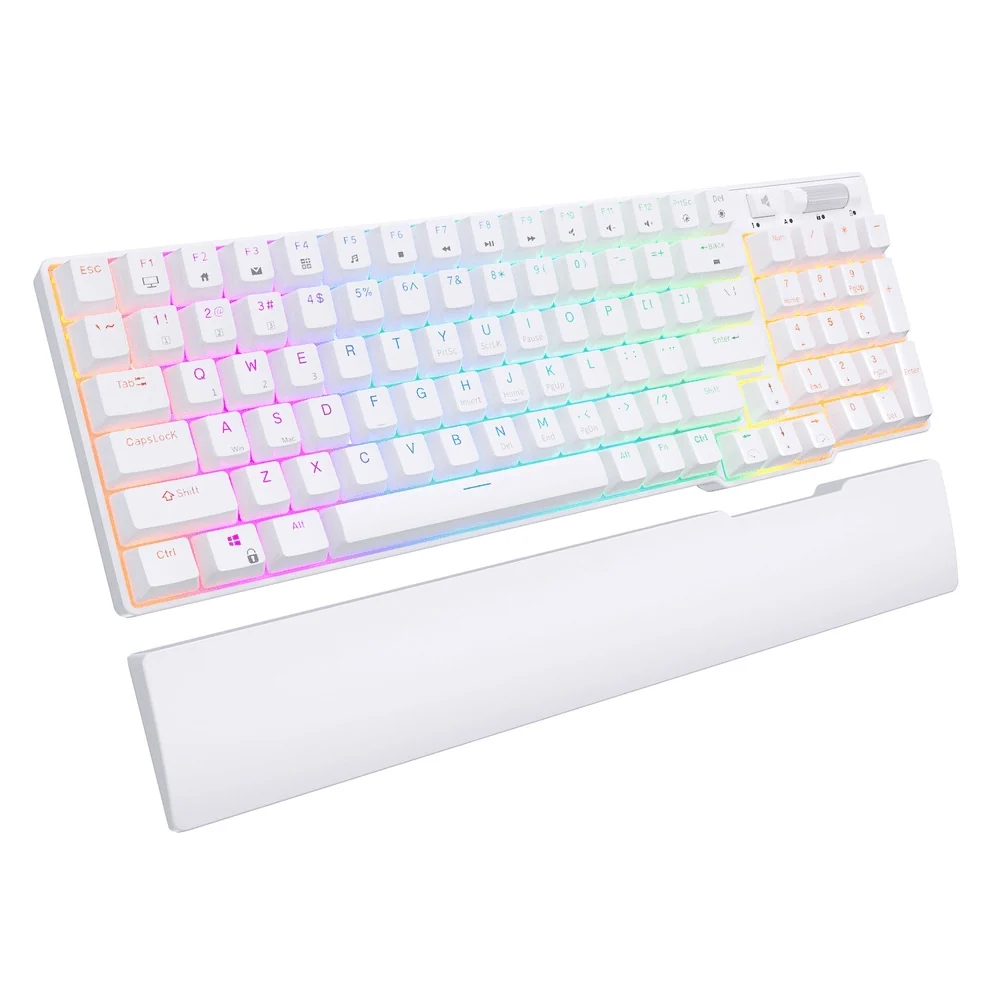 Teclado Royal Kludge Rk96 Wireless White Sw Brown 90