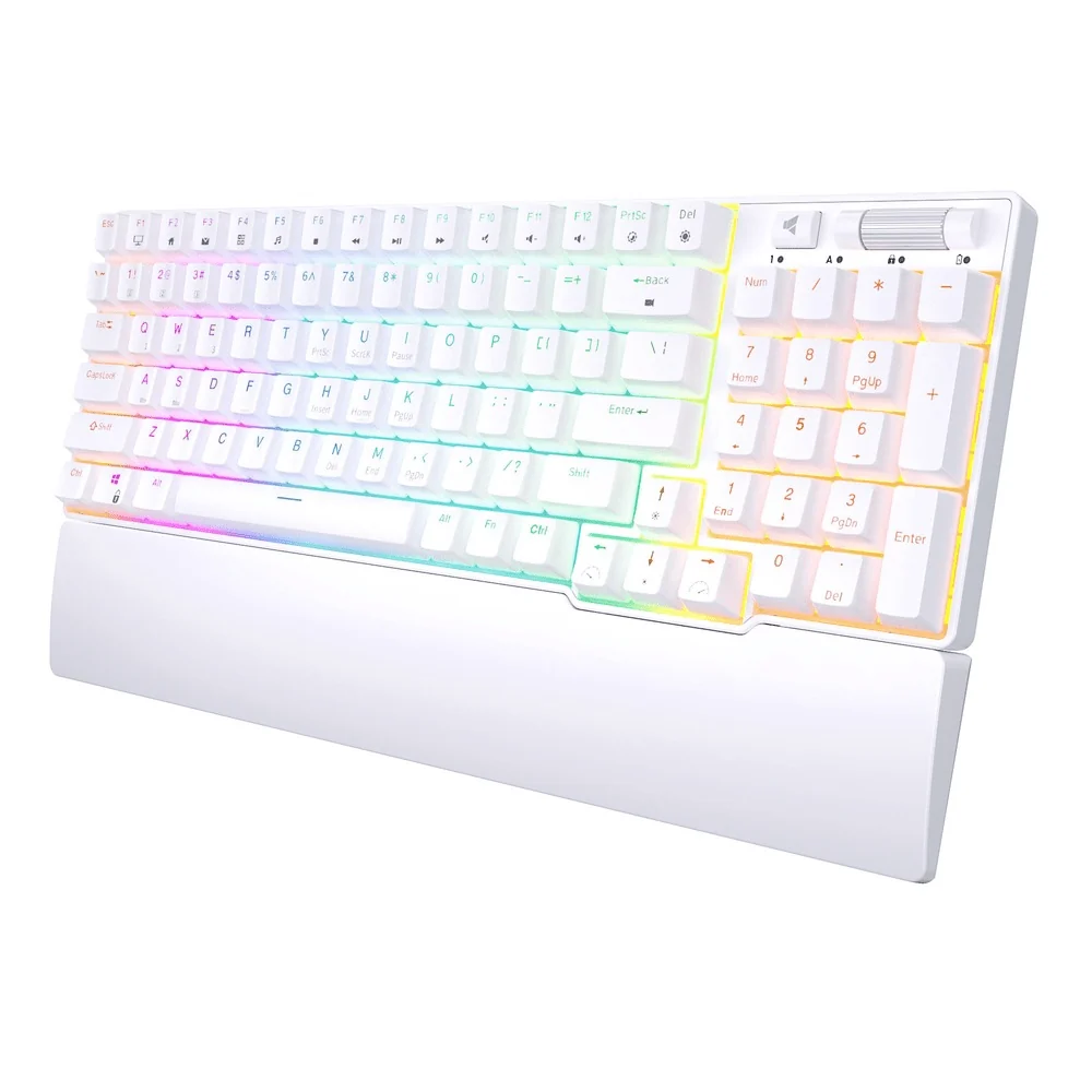 Teclado Royal Kludge Rk96 Wireless White Sw Brown 90