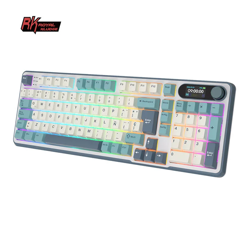 Teclado Royal Kludge Rk S98 Wireless Light Cloud Sw Beige