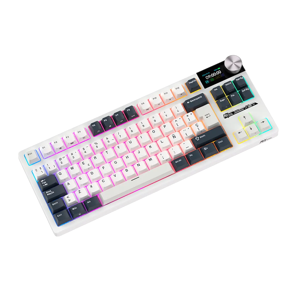 Teclado Royal Kludge Rk S85 Wireless White Night Sw Beige