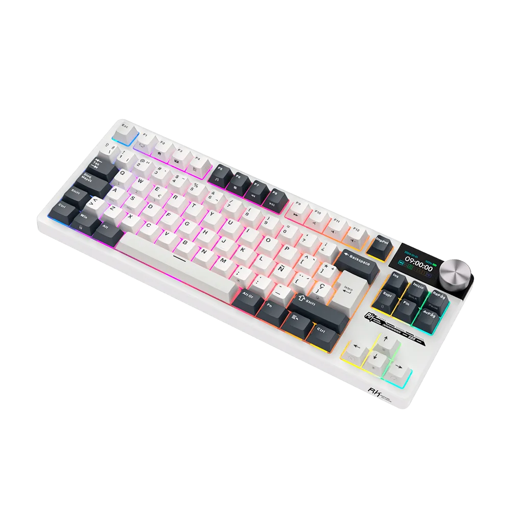 Teclado Royal Kludge Rk S85 Wireless White Night Sw Beige