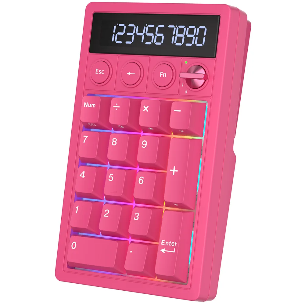 Teclado Numerico Royal Kludge Rkm20 Berry Red Violet Switch Numpad