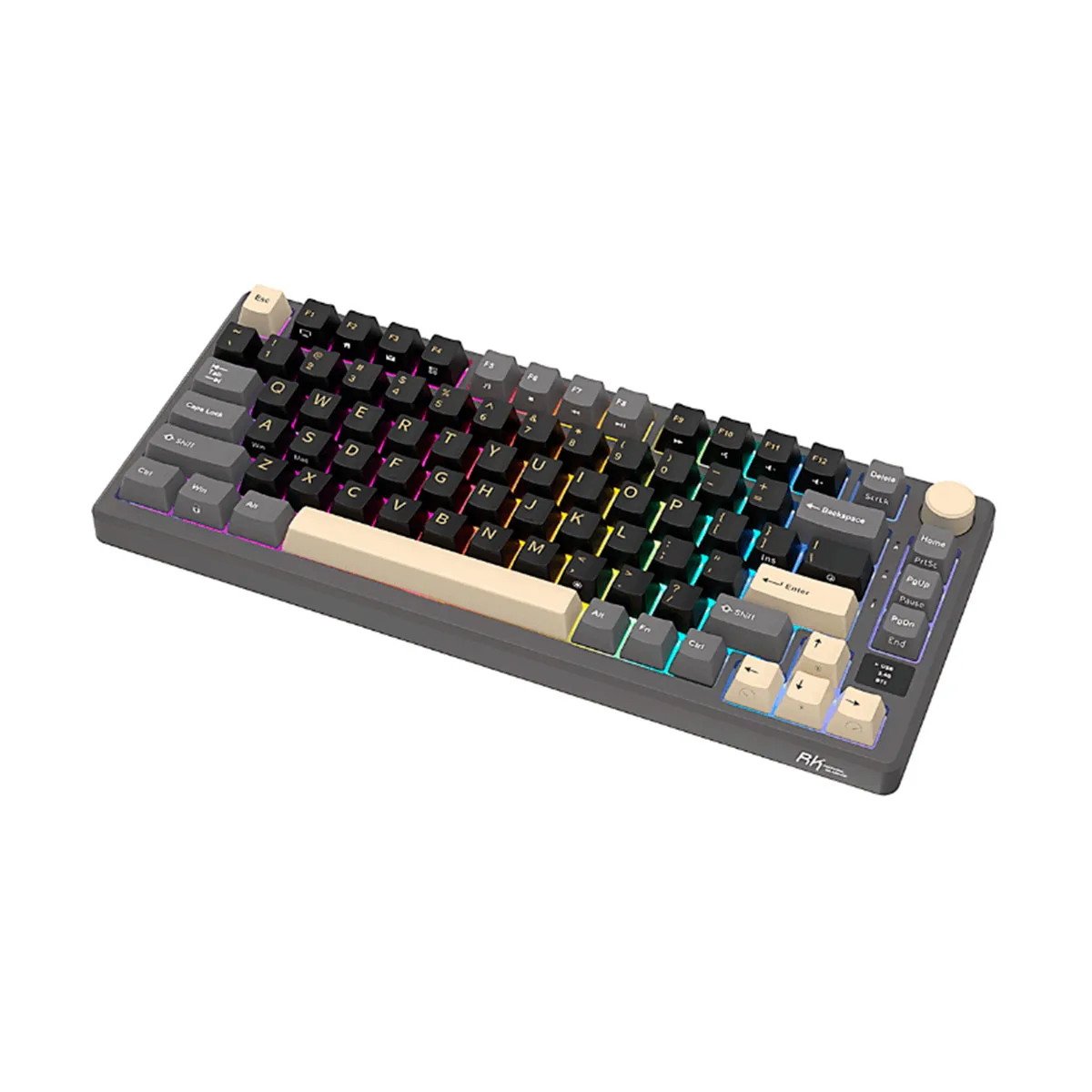 Teclado Royal Kludge Rk M75 Phantom Switch Cream 75