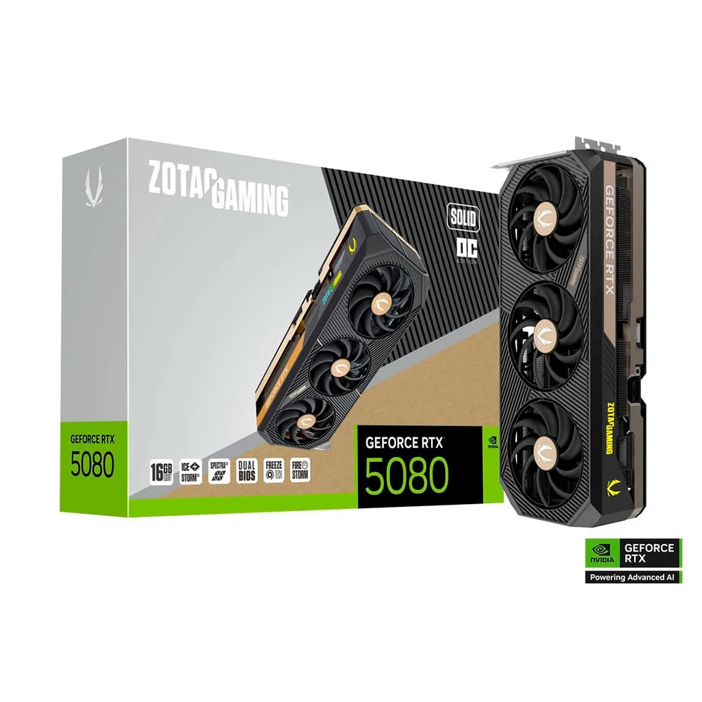 PLACA DE VIDEO ZOTAC GAMING GEFORCE RTX 5080 SOLID OC 16GB