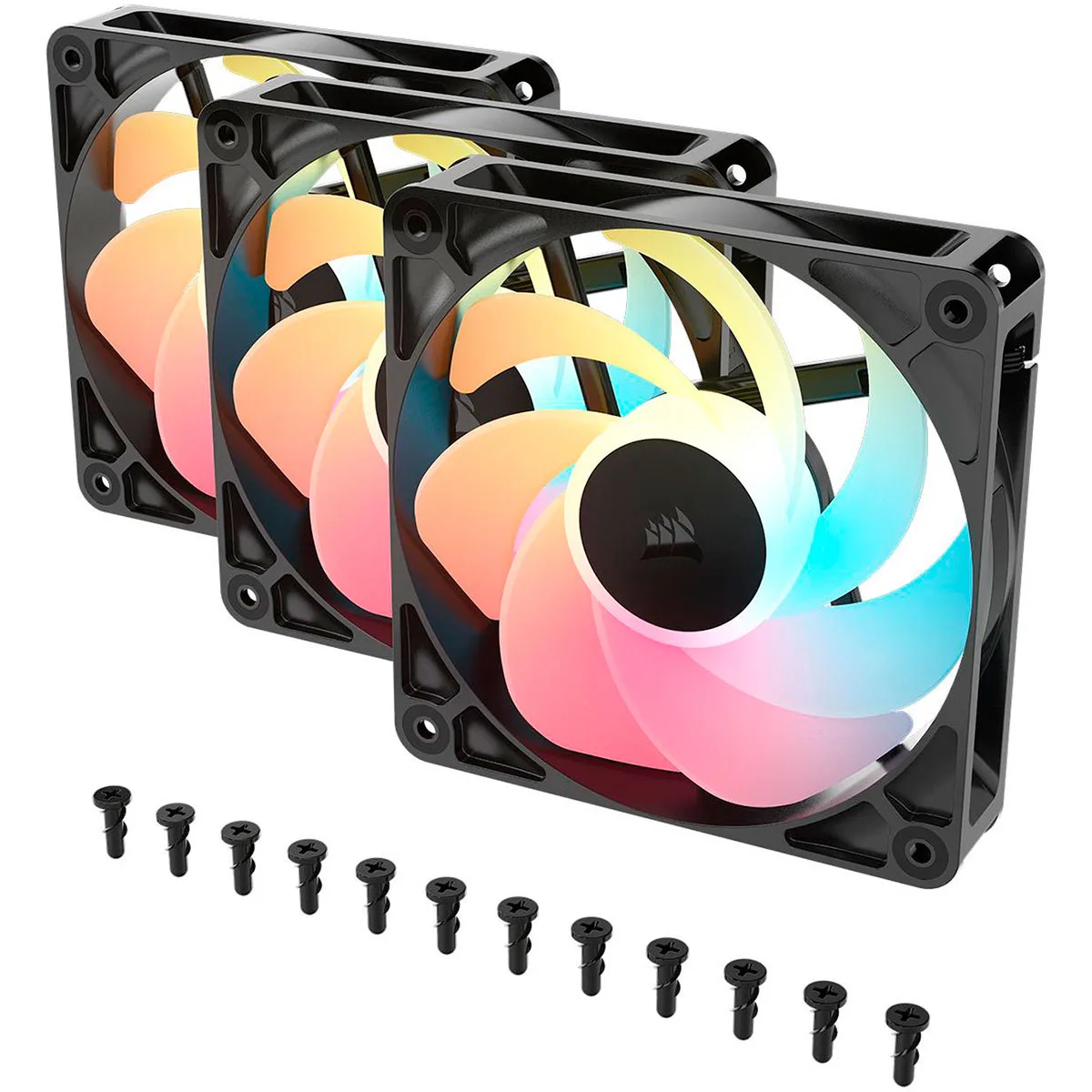 Cooler Fan Rs120-r Reverse 120mm Pwm Black Pack 3 Corsair