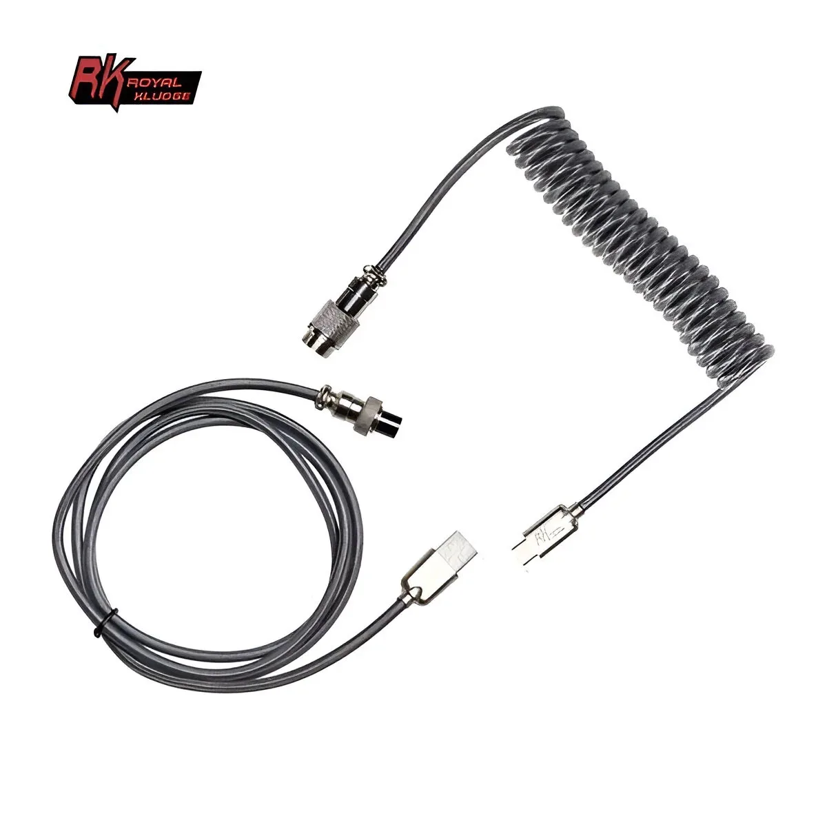 CABLE ROYAL KLUDGE COILED USB TYPE C GRIS