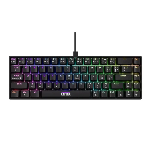 Teclado Raptor Fireclaw M68 Mecanico Retroiluminado Sw Red Outemu