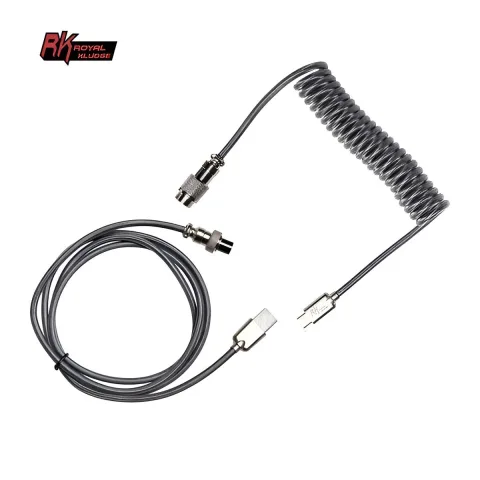 Cable Royal Kludge Coiled Usb Type C Gris